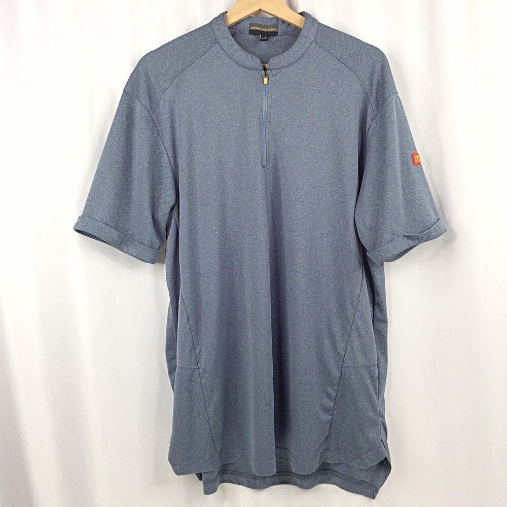 McDonald's Uniform Apparel Collection Mens Shirt Size Large 1/4 Zip Short Sleeve